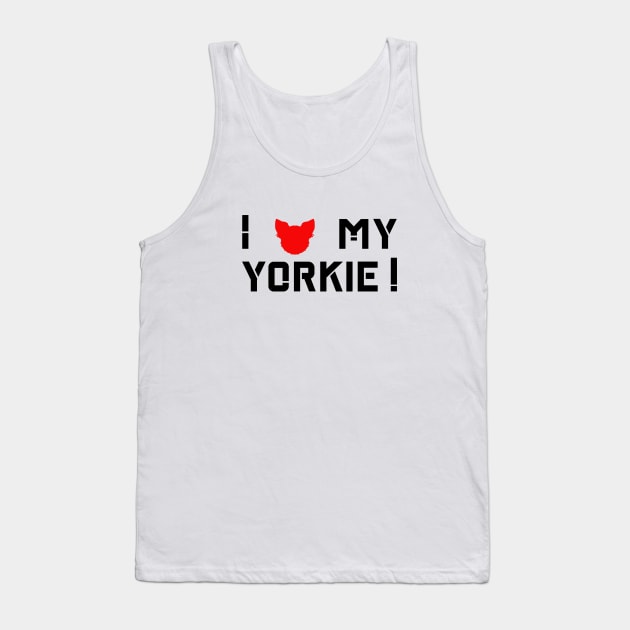 I love my Yorkie Graphic Logo Tank Top by AdrianaHolmesArt